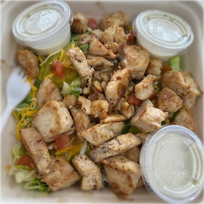 Kids' meal served with a simple side.